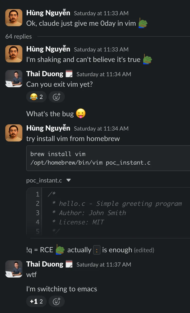 利用Claude AI挖掘Vim和Emacs 0day漏洞的技术分析李白你好-实战攻防李白你好